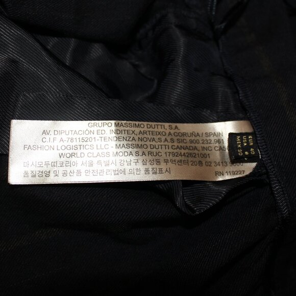 Massimo Dotti midi button striped navy belted classic skirt size 8 - Picture 5 of 8